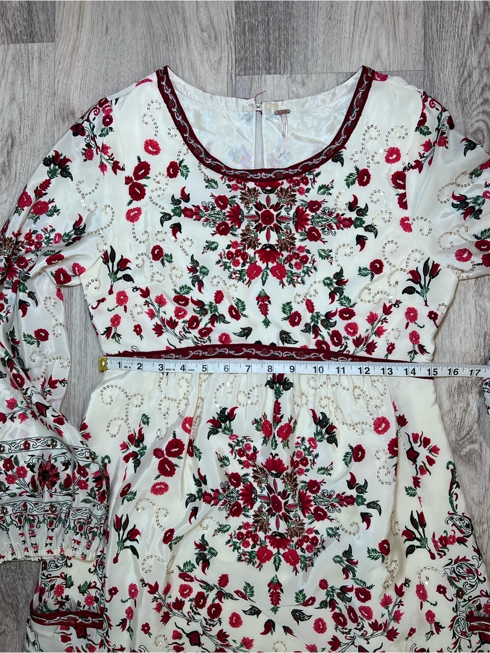 Free People Russian Doll Sparkly Bohemian Mini Dress Size 8 - Picture 10 of 15